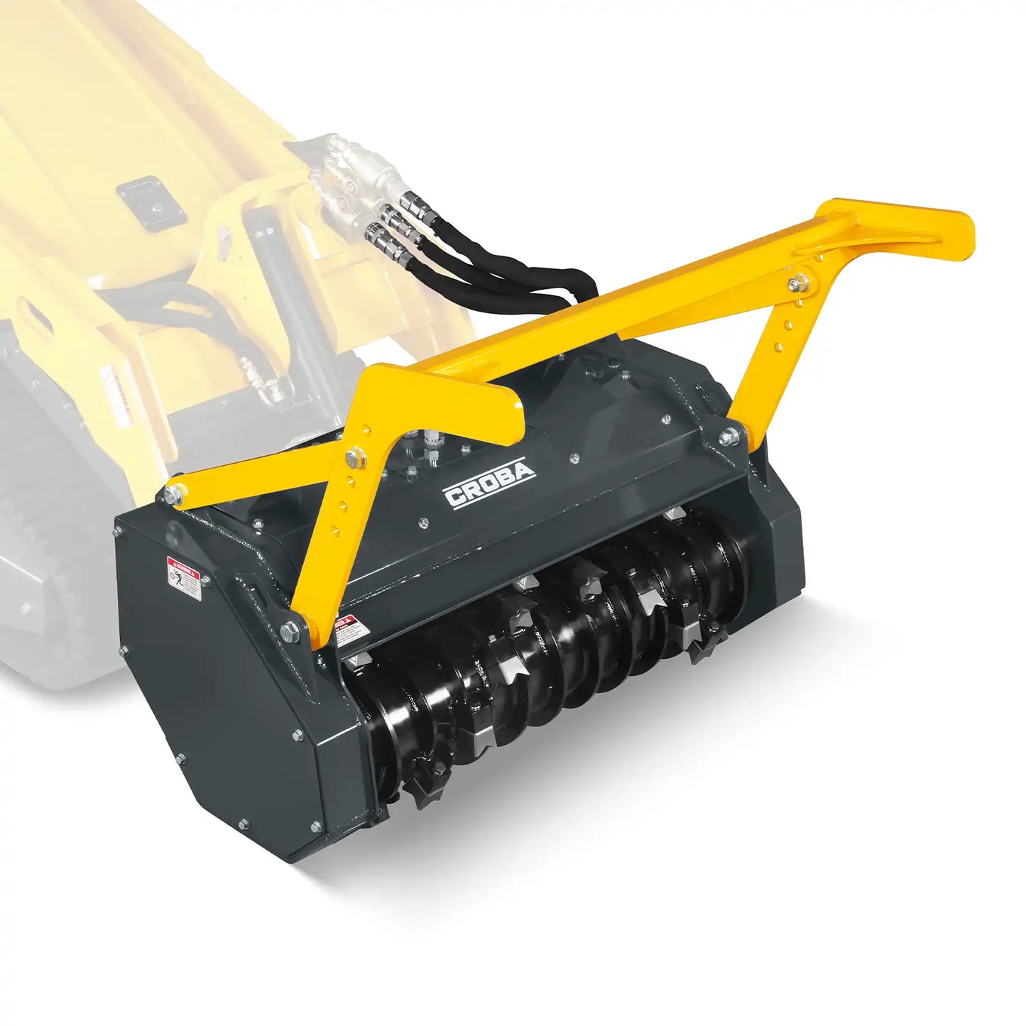 37"Mini Skid Steer Drum Forestry Brush Mulcher Attachment, Hydraulic Flow Range 11 To 16 GPM,MCH37