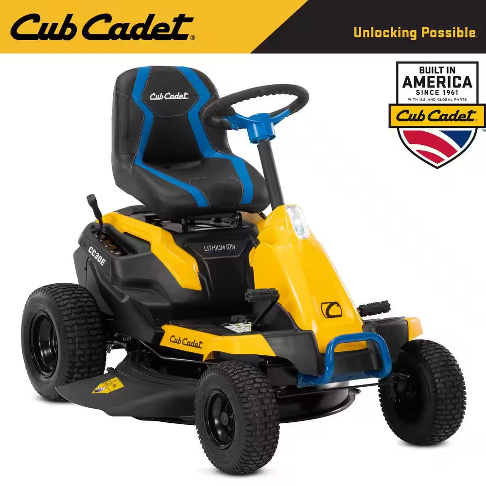 30 In. 56-Volt MAX 30 Ah Battery Lithium-Ion Electric Drive Cordless Riding Lawn Tractor with Mulch Kit Included
