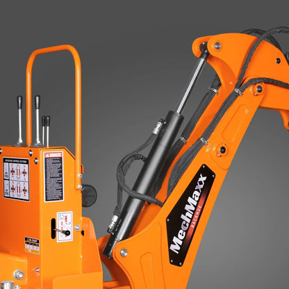 8' Tractor Backhoe Attachment with Hydraulic Thumb, 15" Bucket,  Self-Contained Pump, for 20-100 HP, Cat. 1&2 Tractor, BH760