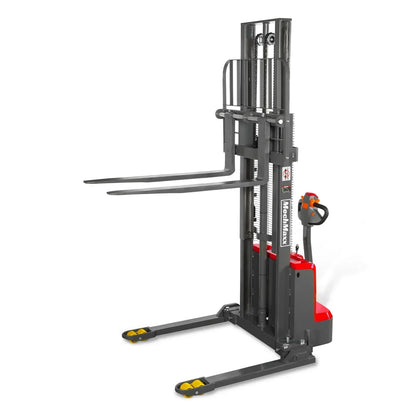 3300lbs Lithium-ion Electric Straddle Stacker, 98" Lift, Adjustable Legs & Forks, F33-98S