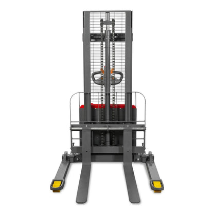 3300lbs Lithium-ion Electric Straddle Stacker, 98" Lift, Adjustable Legs & Forks, F33-98S