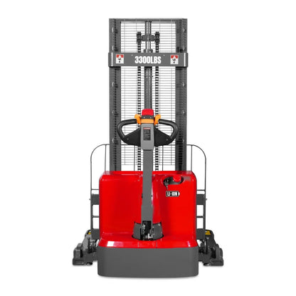 3300lbs Lithium-ion Electric Straddle Stacker, 98" Lift, Adjustable Legs & Forks, F33-98S