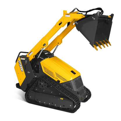 Mini Skid Steer Stand On Compact Track Loader ( 4 in 1 bucket included ) with 25HP KUBOTA D1105 Diesel Engine, Common Industry Interface (CII), CROBA  STL1000