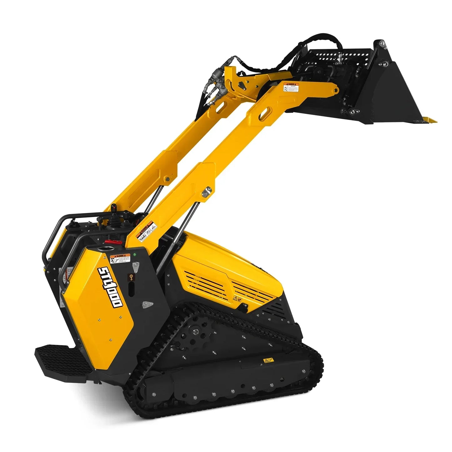 Mini Skid Steer Stand On Compact Track Loader ( 4 in 1 bucket included ) with 25HP KUBOTA D1105 Diesel Engine, Common Industry Interface (CII), CROBA  STL1000