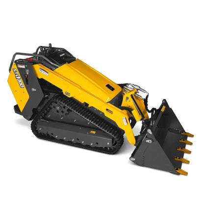 Mini Skid Steer Stand On Compact Track Loader ( 4 in 1 bucket included ) with 25HP KUBOTA D1105 Diesel Engine, Common Industry Interface (CII), CROBA  STL1000