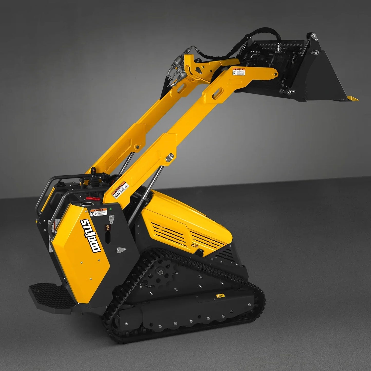 Mini Skid Steer Stand On Compact Track Loader ( 4 in 1 bucket included ) with 25HP KUBOTA D1105 Diesel Engine, Common Industry Interface (CII), CROBA  STL1000