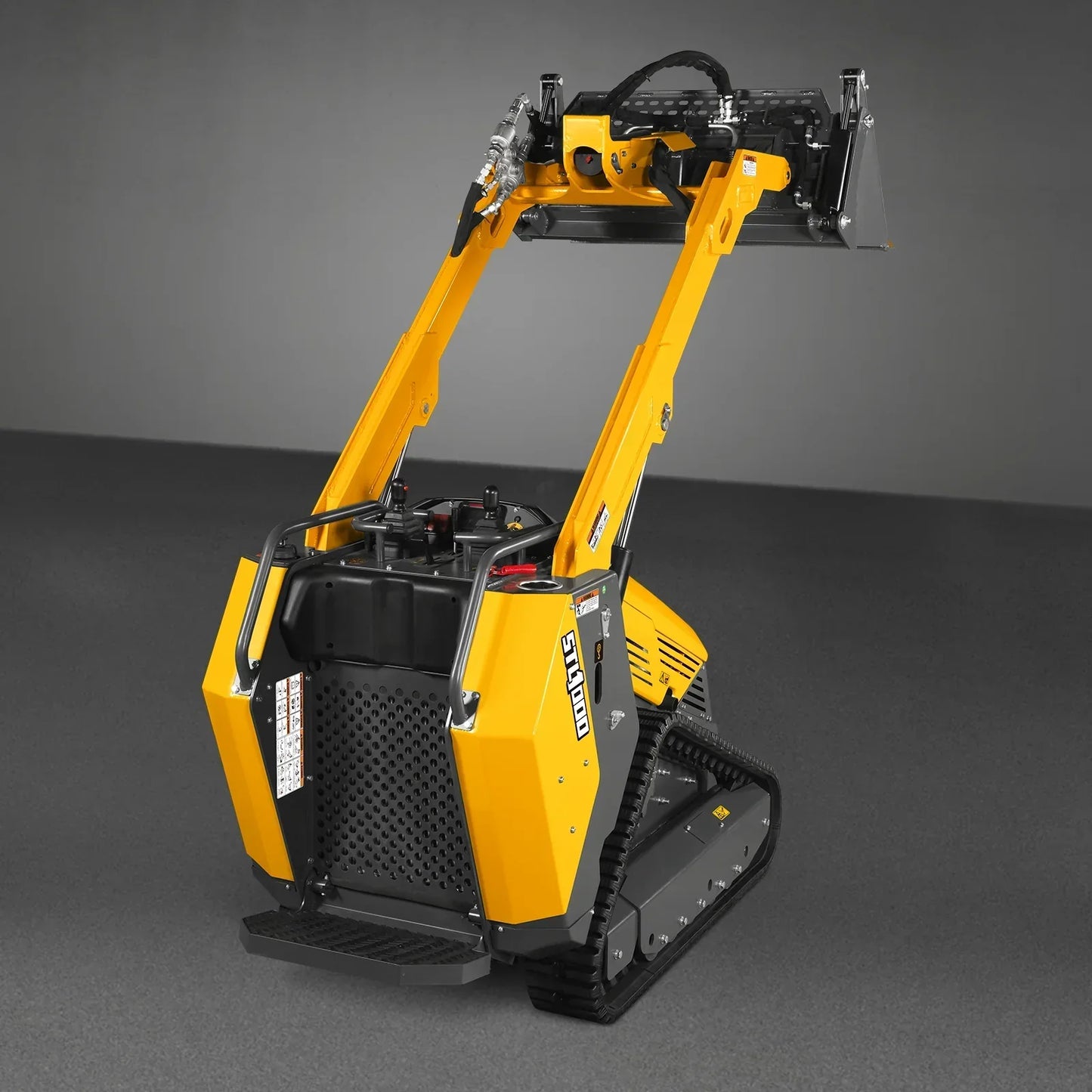 Mini Skid Steer Stand On Compact Track Loader ( 4 in 1 bucket included ) with 25HP KUBOTA D1105 Diesel Engine, Common Industry Interface (CII), CROBA  STL1000