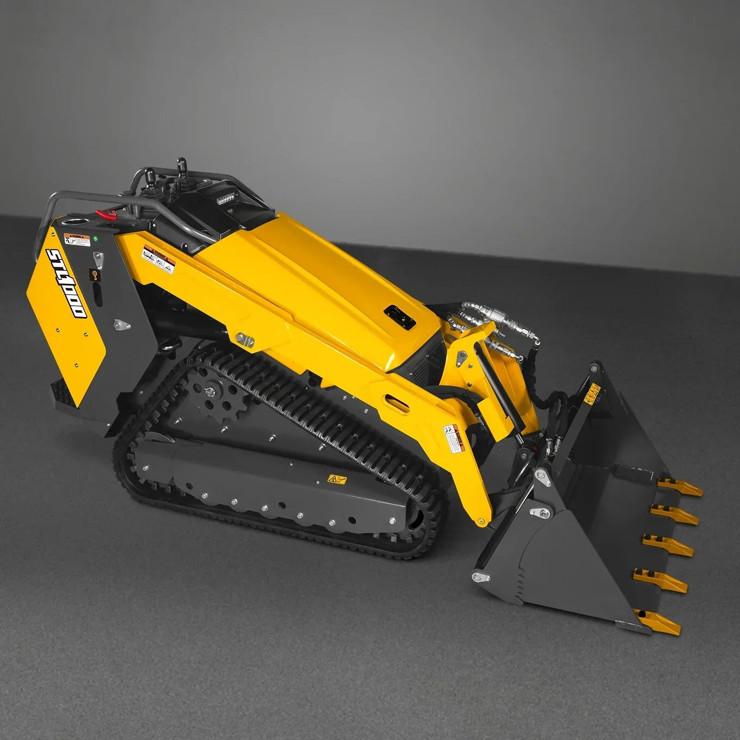 Mini Skid Steer Stand On Compact Track Loader ( 4 in 1 bucket included ) with 25HP KUBOTA D1105 Diesel Engine, Common Industry Interface (CII), CROBA  STL1000
