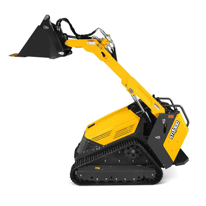 Mini Skid Steer Stand On Compact Track Loader ( 4 in 1 bucket included ) with 25HP KUBOTA D1105 Diesel Engine, Common Industry Interface (CII), CROBA  STL1000