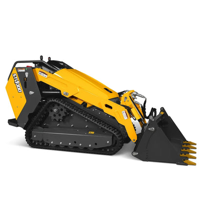 Mini Skid Steer Stand On Compact Track Loader ( 4 in 1 bucket included ) with 25HP KUBOTA D1105 Diesel Engine, Common Industry Interface (CII), CROBA  STL1000