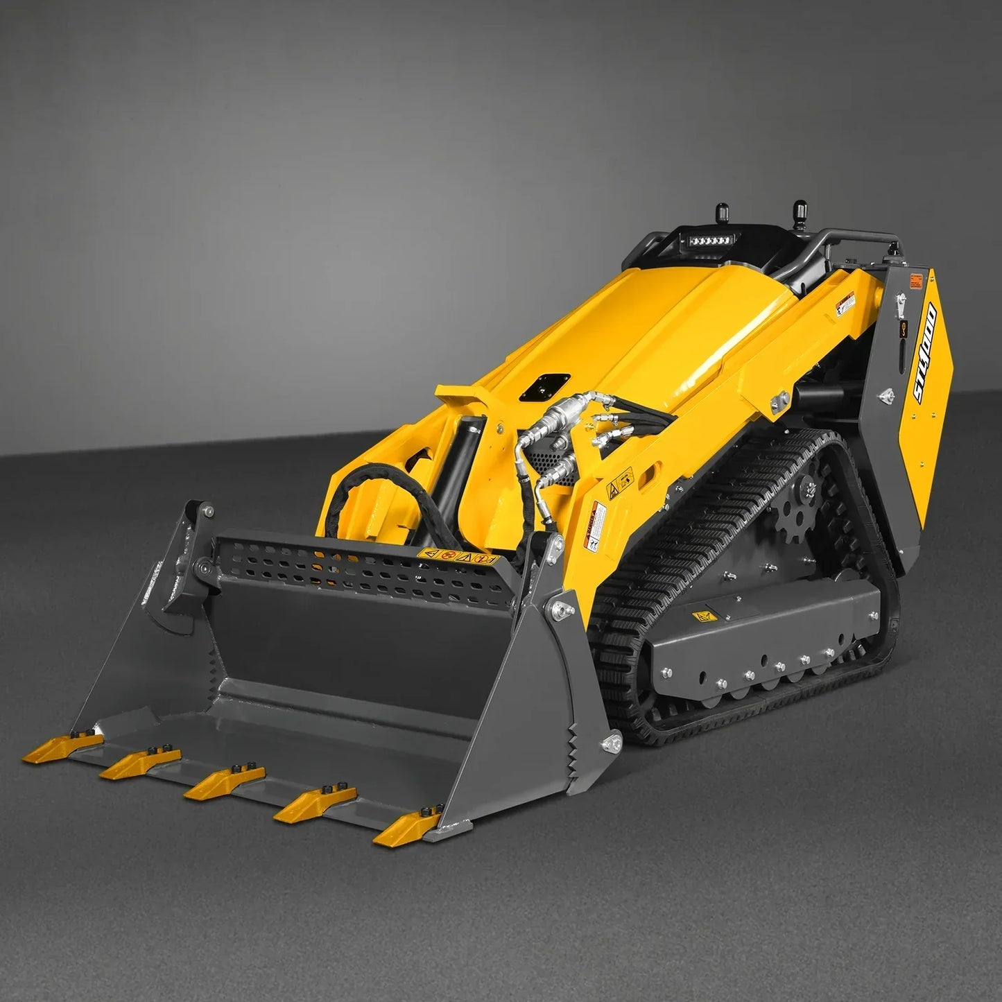 Mini Skid Steer Stand On Compact Track Loader ( 4 in 1 bucket included ) with 25HP KUBOTA D1105 Diesel Engine, Common Industry Interface (CII), CROBA  STL1000