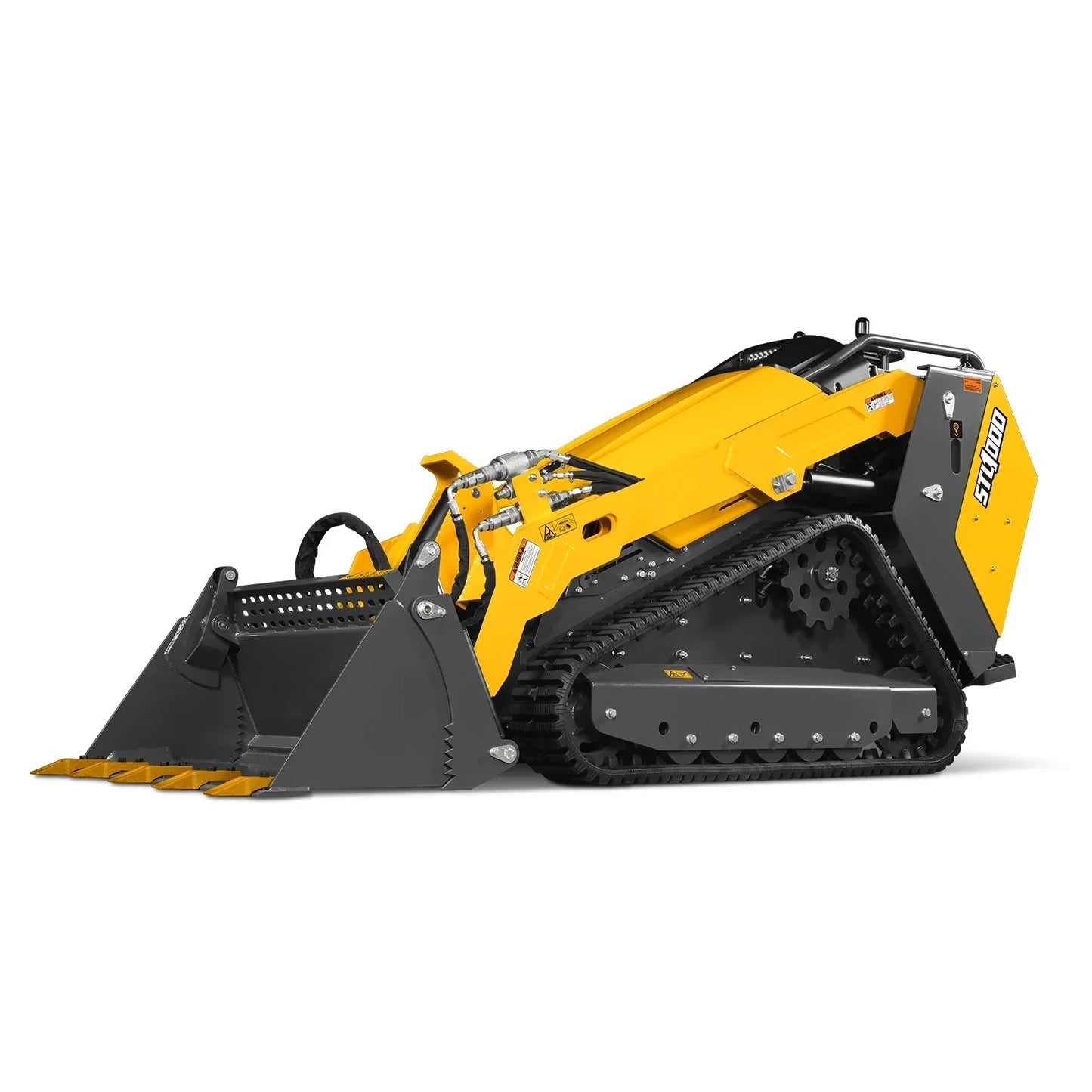 Mini Skid Steer Stand On Compact Track Loader ( 4 in 1 bucket included ) with 25HP KUBOTA D1105 Diesel Engine, Common Industry Interface (CII), CROBA  STL1000