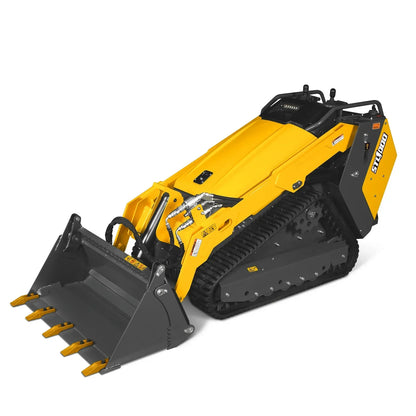 Mini Skid Steer Stand On Compact Track Loader ( 4 in 1 bucket included ) with 25HP KUBOTA D1105 Diesel Engine, Common Industry Interface (CII), CROBA  STL1000