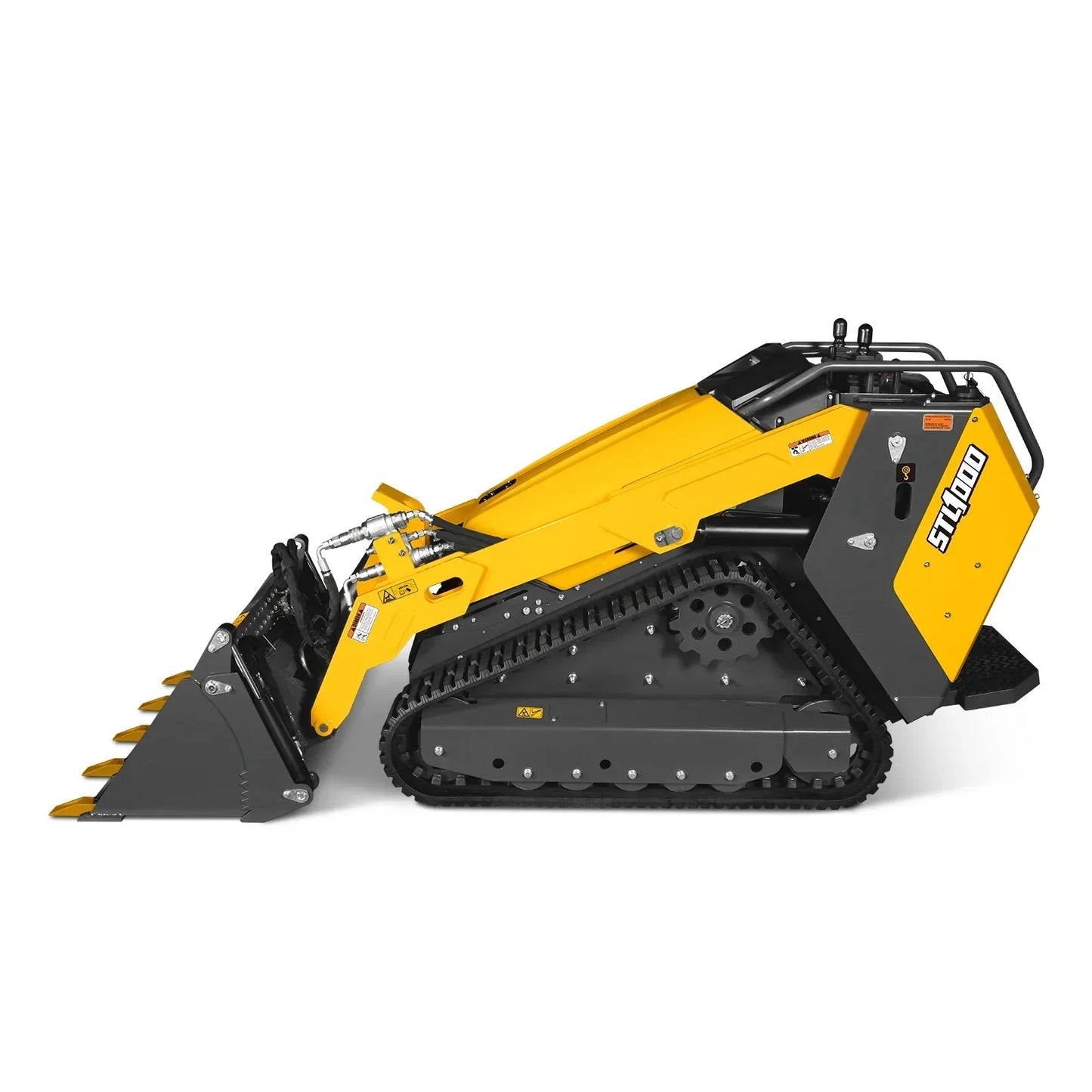 Mini Skid Steer Stand On Compact Track Loader ( 4 in 1 bucket included ) with 25HP KUBOTA D1105 Diesel Engine, Common Industry Interface (CII), CROBA  STL1000