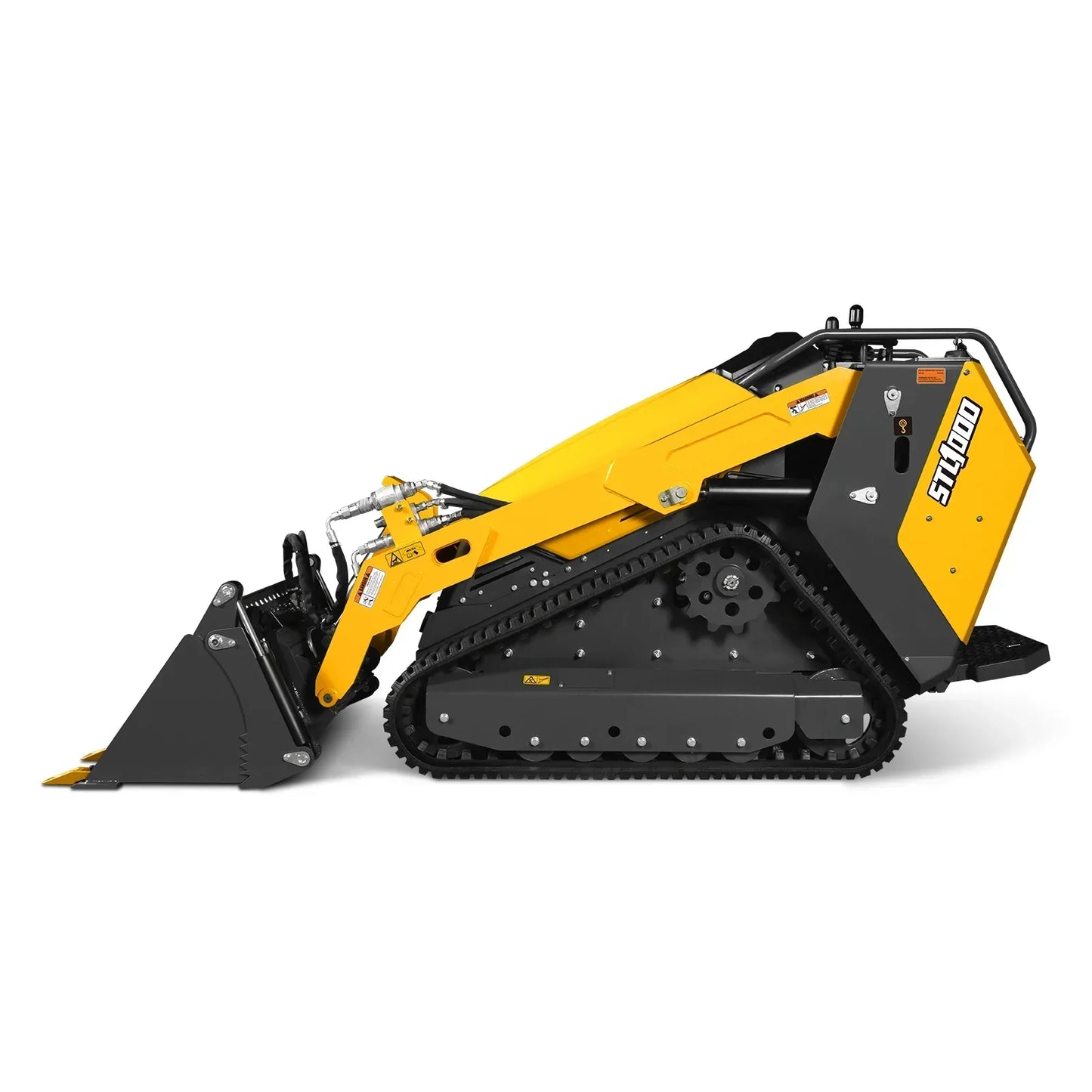 Mini Skid Steer Stand On Compact Track Loader ( 4 in 1 bucket included ) with 25HP KUBOTA D1105 Diesel Engine, Common Industry Interface (CII), CROBA  STL1000