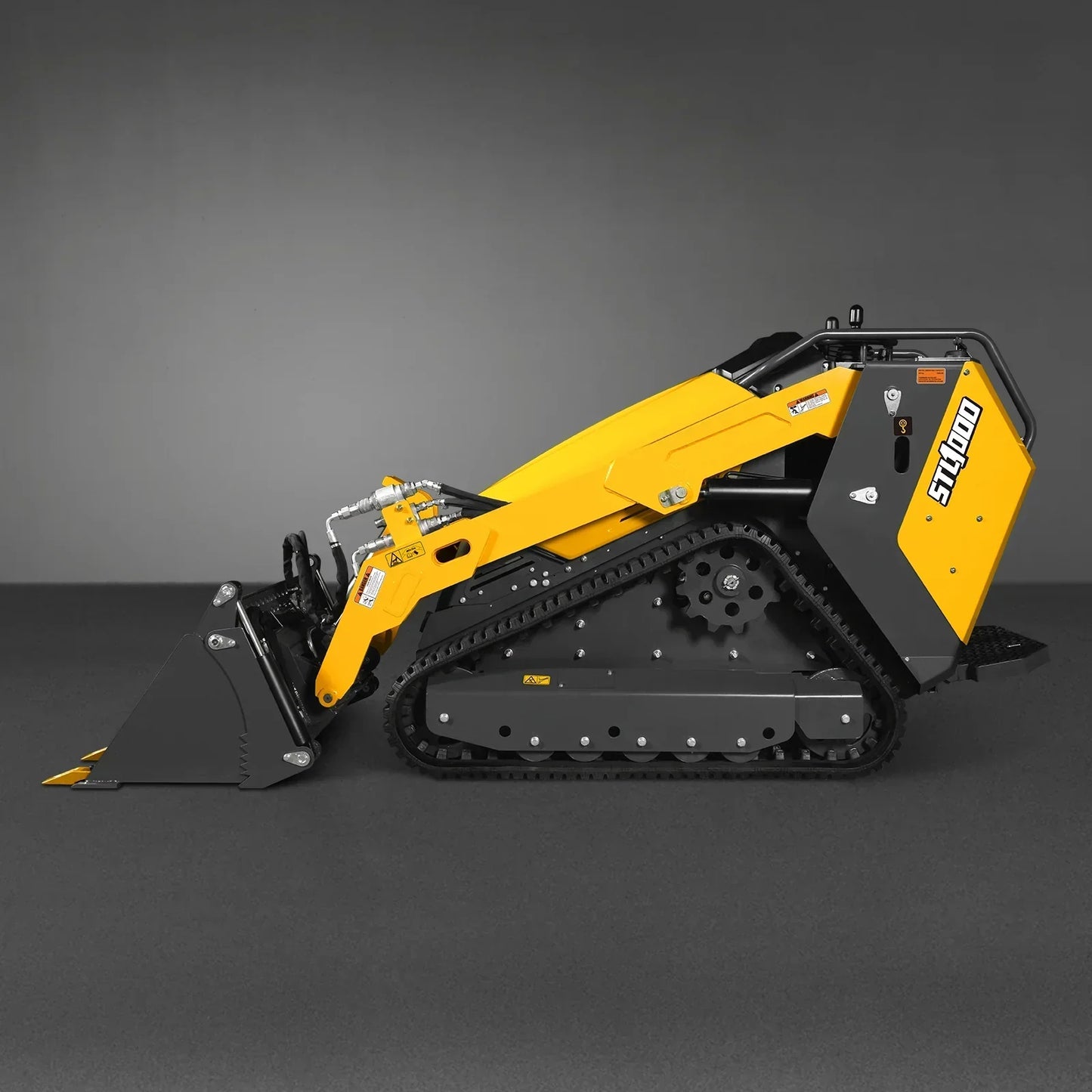 Mini Skid Steer Stand On Compact Track Loader ( 4 in 1 bucket included ) with 25HP KUBOTA D1105 Diesel Engine, Common Industry Interface (CII), CROBA  STL1000