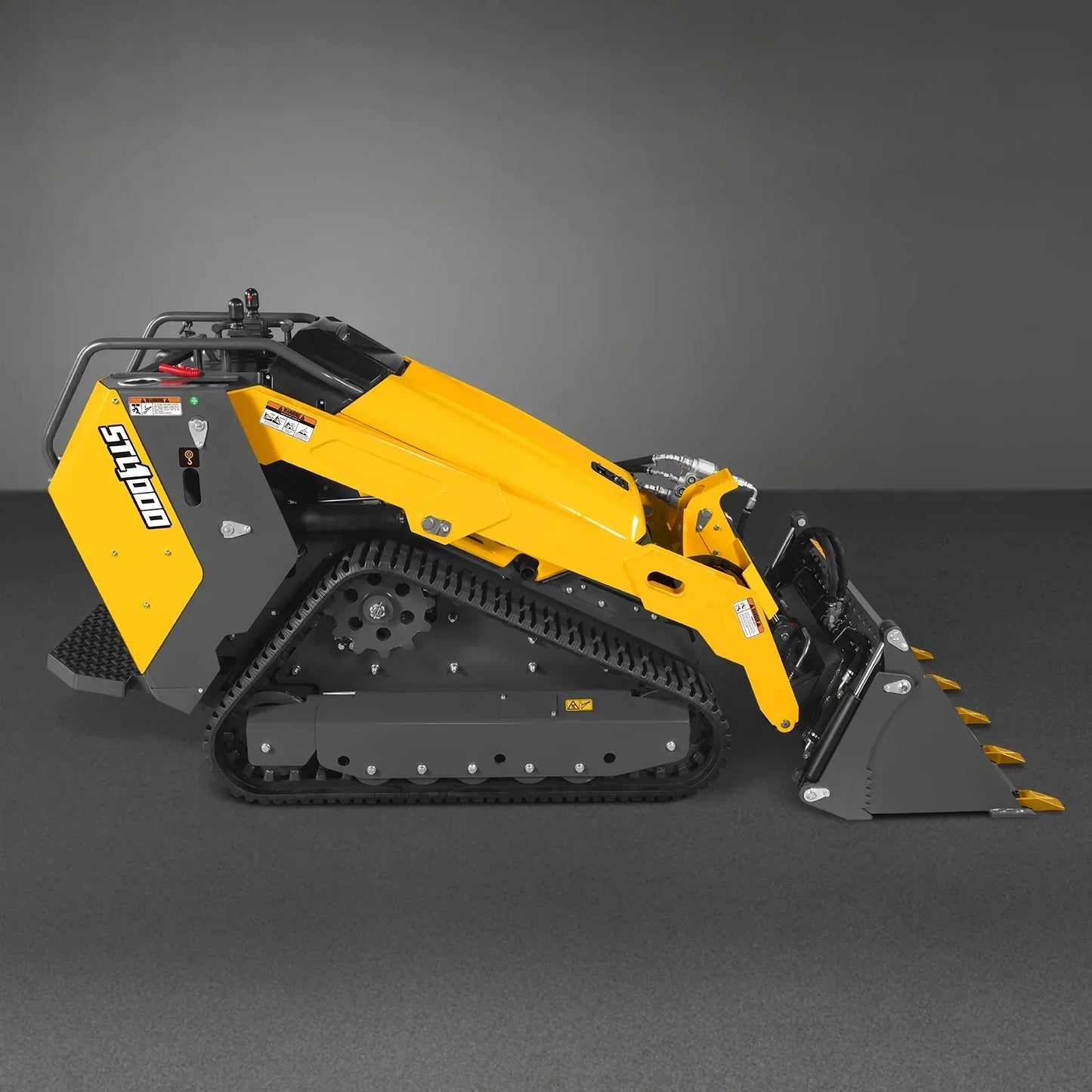 Mini Skid Steer Stand On Compact Track Loader ( 4 in 1 bucket included ) with 25HP KUBOTA D1105 Diesel Engine, Common Industry Interface (CII), CROBA  STL1000