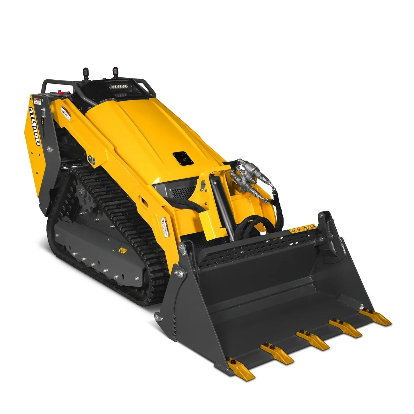 Mini Skid Steer Stand On Compact Track Loader ( 4 in 1 bucket included ) with 25HP KUBOTA D1105 Diesel Engine, Common Industry Interface (CII), CROBA  STL1000
