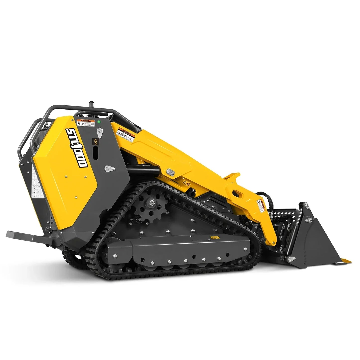 Mini Skid Steer Stand On Compact Track Loader ( 4 in 1 bucket included ) with 25HP KUBOTA D1105 Diesel Engine, Common Industry Interface (CII), CROBA  STL1000
