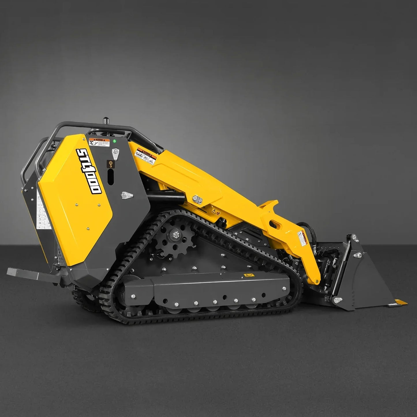 Mini Skid Steer Stand On Compact Track Loader ( 4 in 1 bucket included ) with 25HP KUBOTA D1105 Diesel Engine, Common Industry Interface (CII), CROBA  STL1000