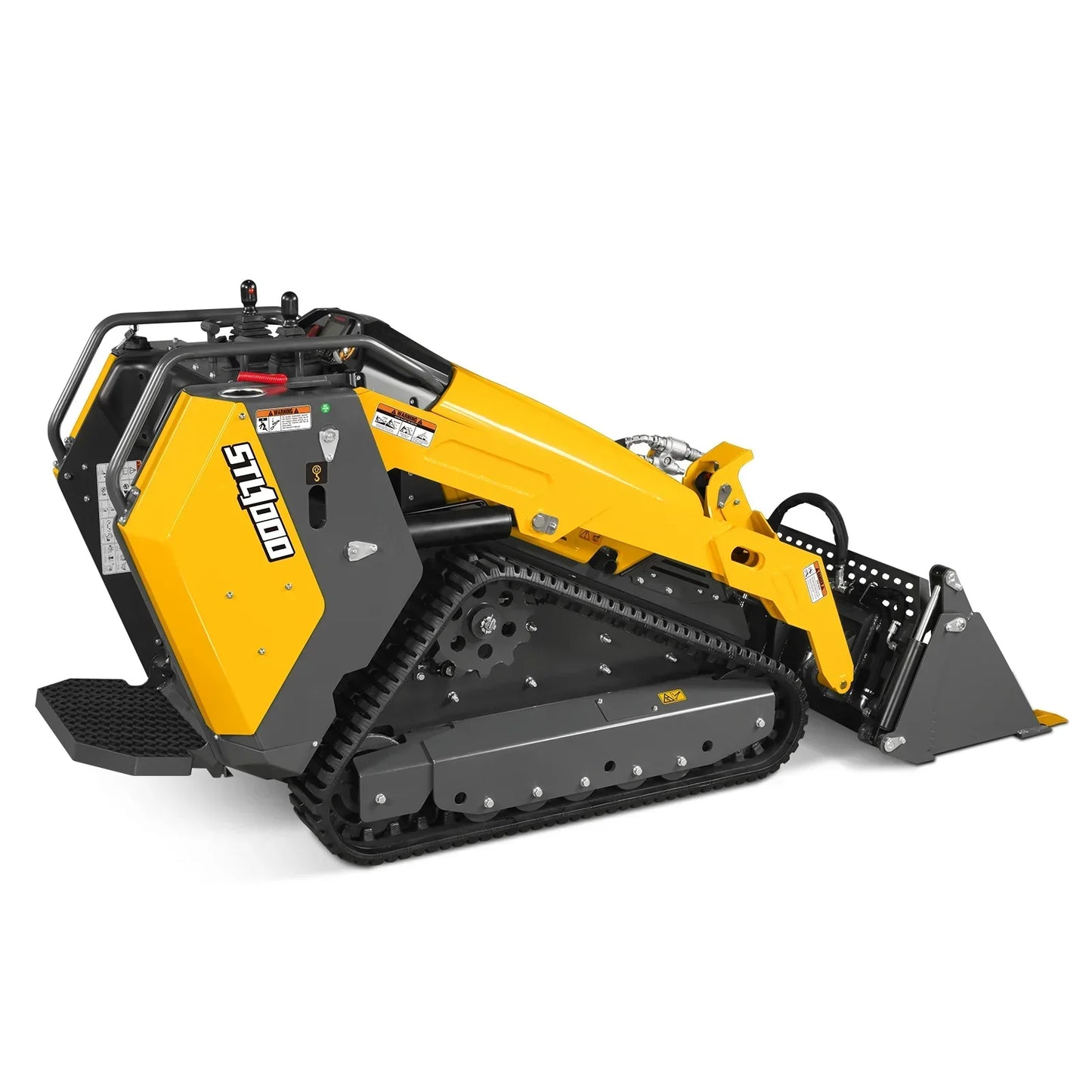 Mini Skid Steer Stand On Compact Track Loader ( 4 in 1 bucket included ) with 25HP KUBOTA D1105 Diesel Engine, Common Industry Interface (CII), CROBA  STL1000