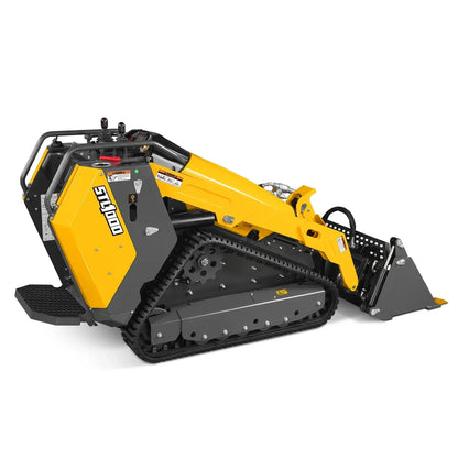 Mini Skid Steer Stand On Compact Track Loader ( 4 in 1 bucket included ) with 25HP KUBOTA D1105 Diesel Engine, Common Industry Interface (CII), CROBA  STL1000