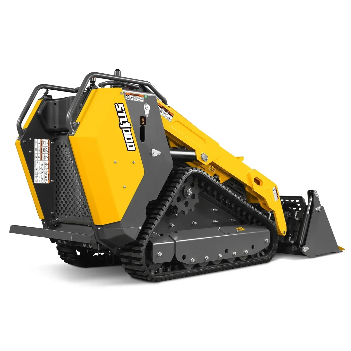 Mini Skid Steer Stand On Compact Track Loader ( 4 in 1 bucket included ) with 25HP KUBOTA D1105 Diesel Engine, Common Industry Interface (CII), CROBA  STL1000