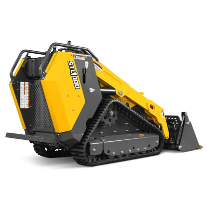 Mini Skid Steer Stand On Compact Track Loader ( 4 in 1 bucket included ) with 25HP KUBOTA D1105 Diesel Engine, Common Industry Interface (CII), CROBA  STL1000