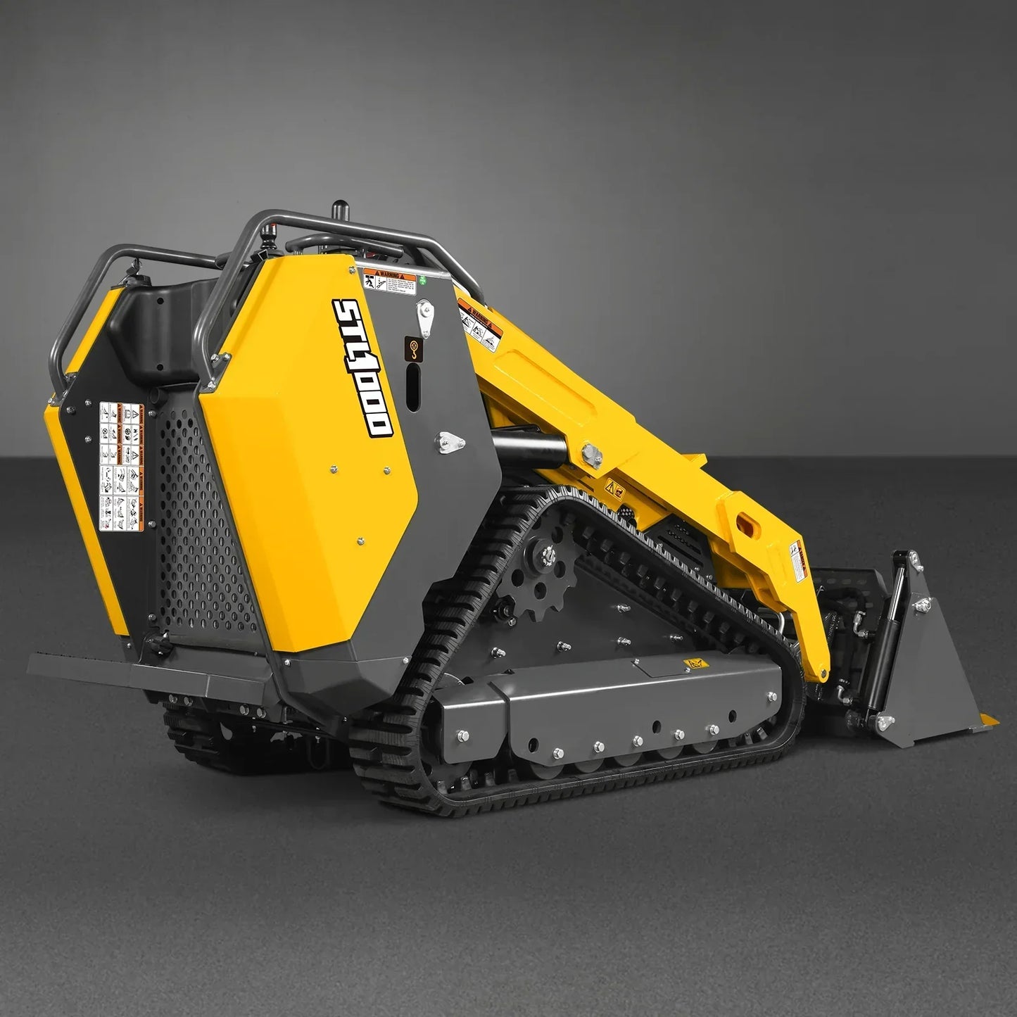 Mini Skid Steer Stand On Compact Track Loader ( 4 in 1 bucket included ) with 25HP KUBOTA D1105 Diesel Engine, Common Industry Interface (CII), CROBA  STL1000
