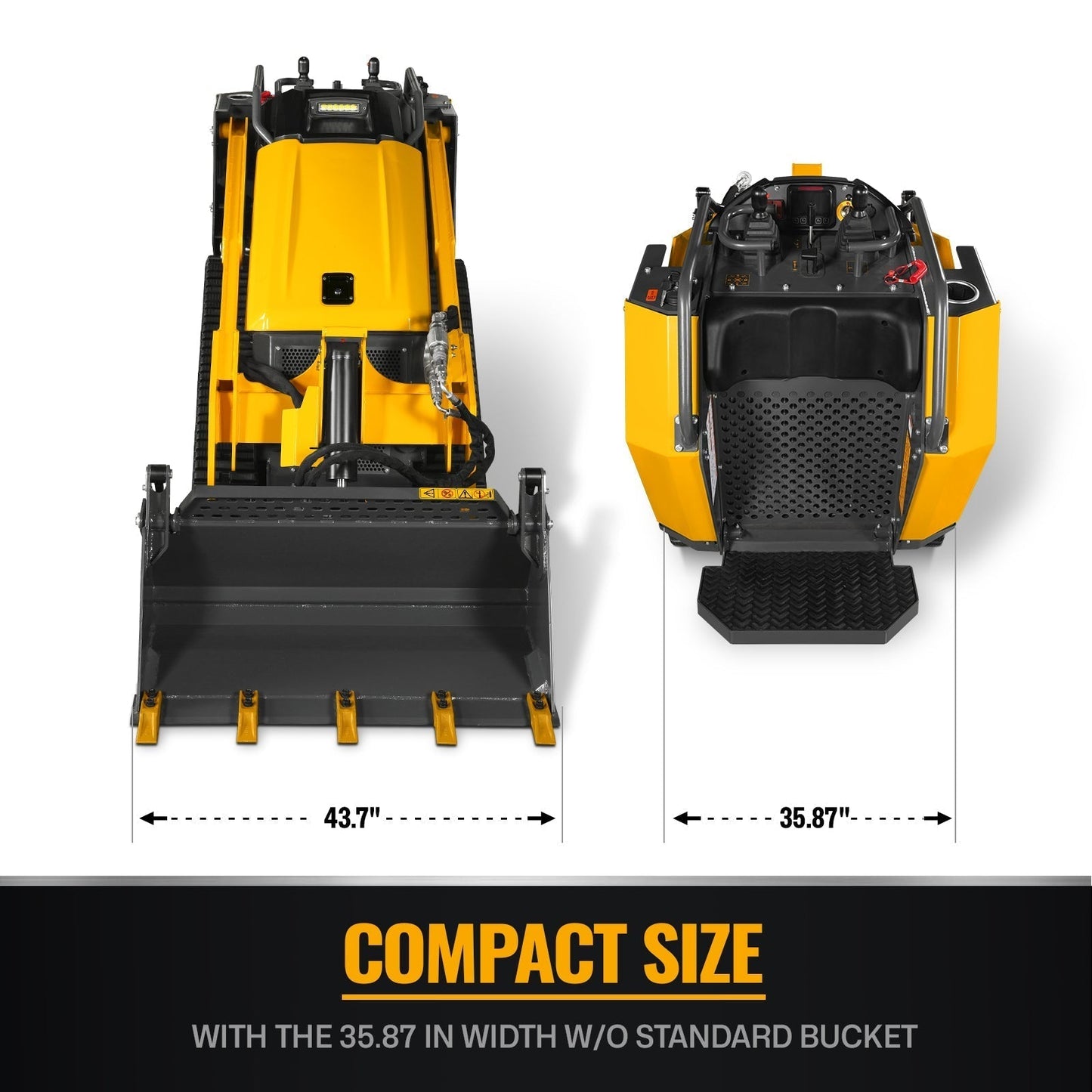 Mini Skid Steer Stand On Compact Track Loader ( 4 in 1 bucket included ) with 25HP KUBOTA D1105 Diesel Engine, Common Industry Interface (CII), CROBA  STL1000