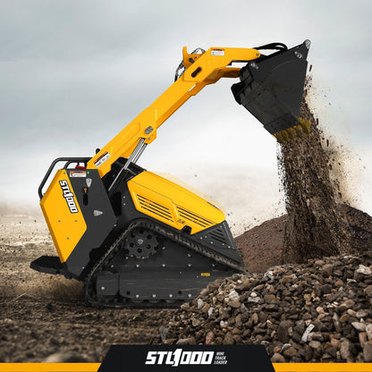 Mini Skid Steer Stand On Compact Track Loader ( 4 in 1 bucket included ) with 25HP KUBOTA D1105 Diesel Engine, Common Industry Interface (CII), CROBA  STL1000