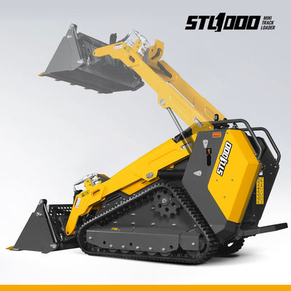 Mini Skid Steer Stand On Compact Track Loader ( 4 in 1 bucket included ) with 25HP KUBOTA D1105 Diesel Engine, Common Industry Interface (CII), CROBA  STL1000