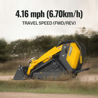 Mini Skid Steer Stand On Compact Track Loader ( 4 in 1 bucket included ) with 25HP KUBOTA D1105 Diesel Engine, Common Industry Interface (CII), CROBA  STL1000