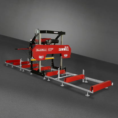36" MAX Portable Sawmill, 25HP 688cc HONDA GX690 V-Twin Engine, 36" Board Width, 20' Track Length, (10 x Blades Included), SM-36HMAX