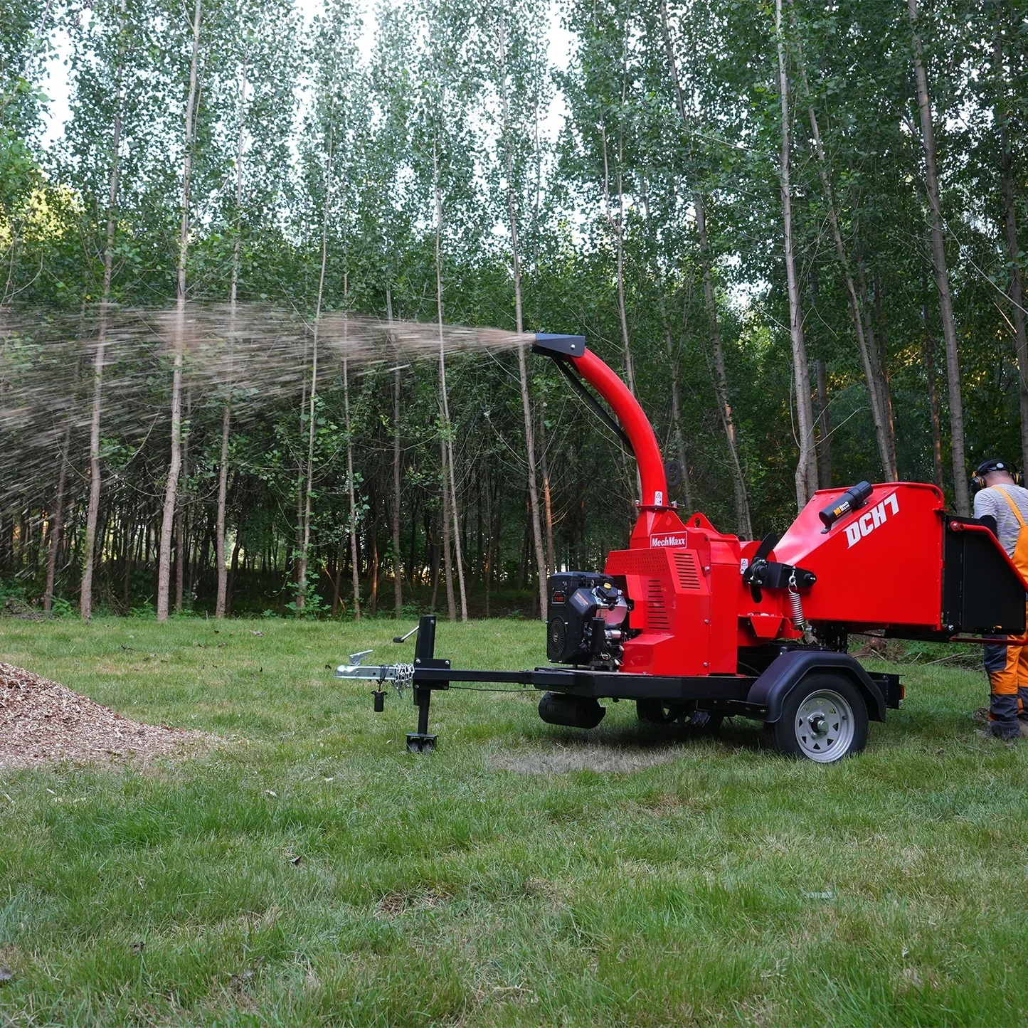 25hp 750cc Twin Cylinder ZONSEN Petrol Engine 7” Hydraulic Feeding Wood Chipper, DCH7