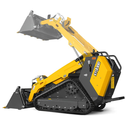 Mini Skid Steer Stand On Compact Track Loader ( 4 in 1 bucket included ) with 25HP KUBOTA D1105 Diesel Engine, Common Industry Interface (CII), CROBA  STL1000